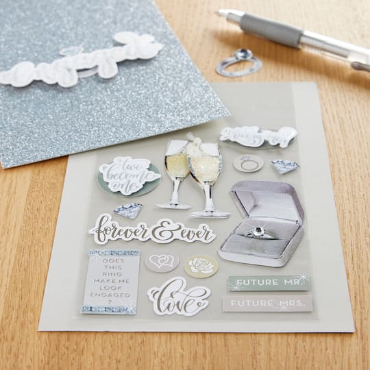 12 Pack: Engaged Stickers by Recollections™